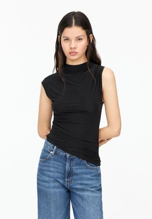 ASYMMETRIC WITH GATHERING - Débardeur - dark grey