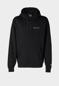 EMBROIDERED HOODIE - Sweatshirt - jet black/white