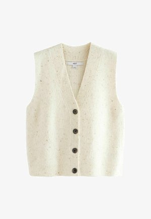 Next BUTTON FRONT TANK - REGULAR FIT - Vest - ecru cream neppy