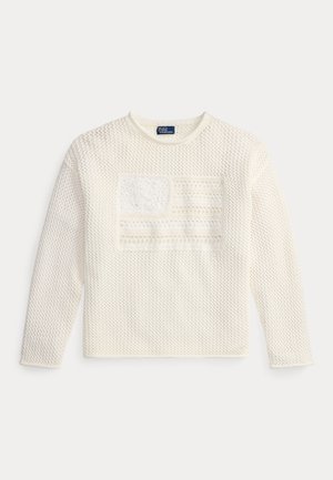 TONAL FLAG POINTELLE SWEATER - Πουλόβερ - white multi