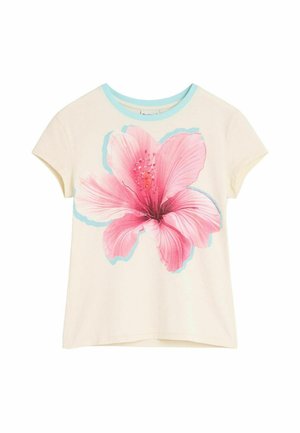 Desigual, FLORAL PRINT T-SHIRT - Tričko s potlačou - white