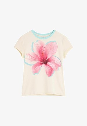 Desigual, FLORAL PRINT T-SHIRT - Tričko s potlačou - white