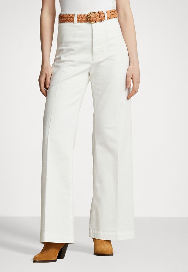 STRETCH COTTON TWILL WIDE LEG TROUSER - Trousers - nevis
