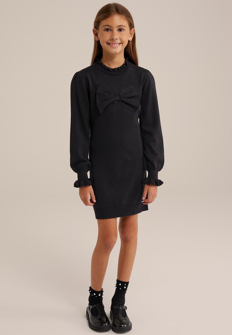 WE Fashion Stickad klänning - black