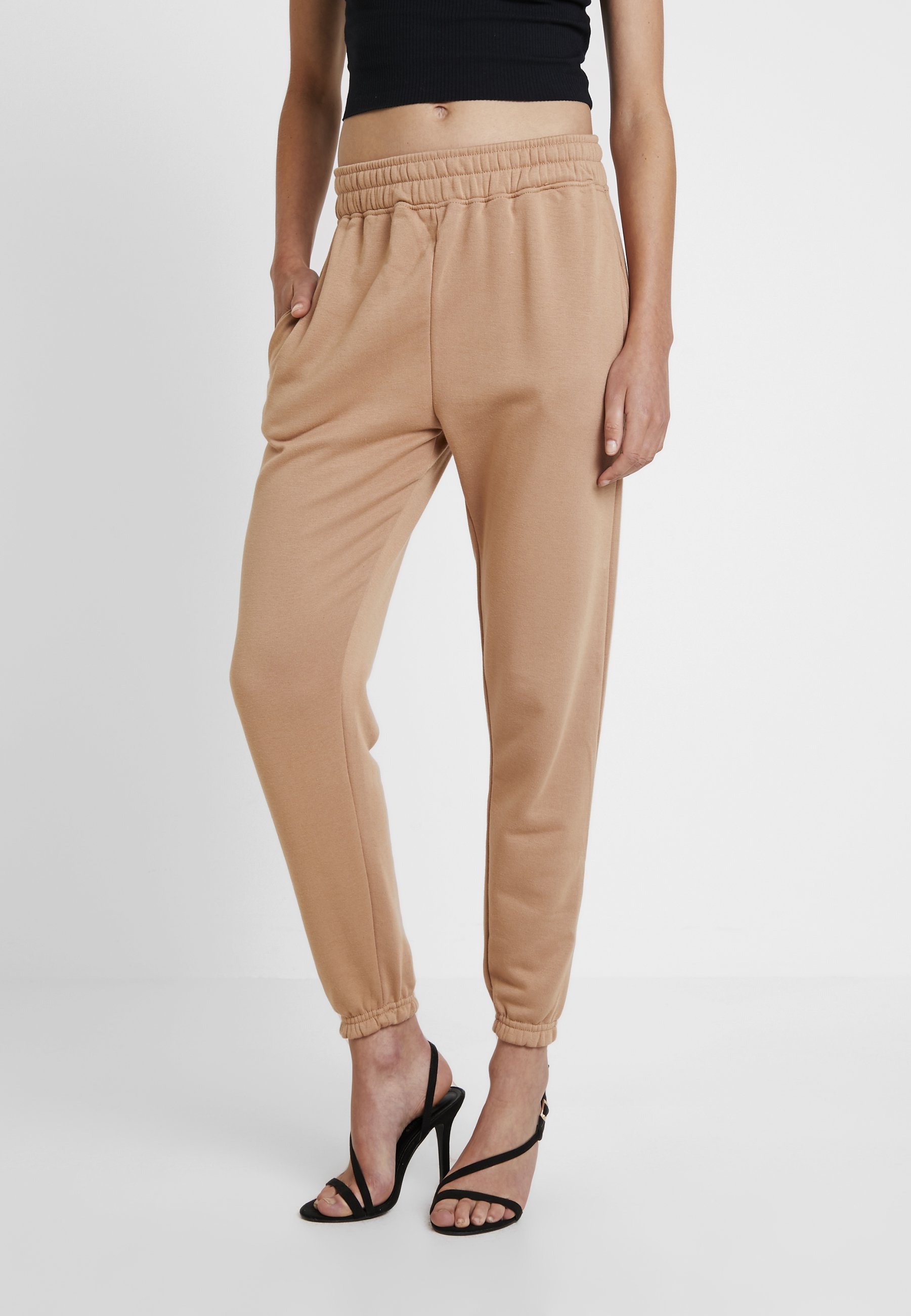Missguided BASIC 2 PACK JOGGERS Bukse blackcamel Missguided BASIC 2 PACK JOGGERS Bukse blackcamel
