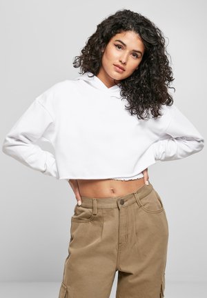 Urban Classics LADIES OVERSIZED CROPPED HOODY - Sweat à capuche - white
