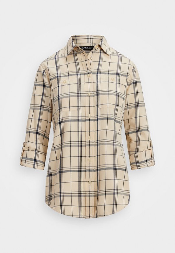 RELAXED FIT PLAID ROLL TAB SLEEVE SHIRT - Button-down blouse3