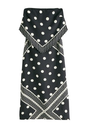 Next, REGULAR FIT - BANDEAU SCARF DETAIL MIDI DRESS . - Freizeitkleid - monochrome polka dot