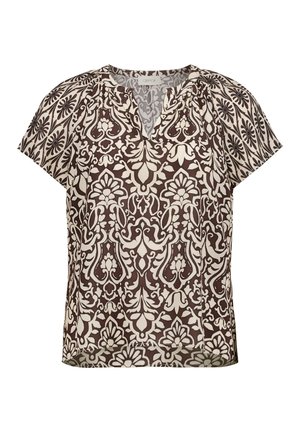Cartoon, CARTOON MIT RÜSCHEN BLUSENSHIRT - Bluse - patch brown cream