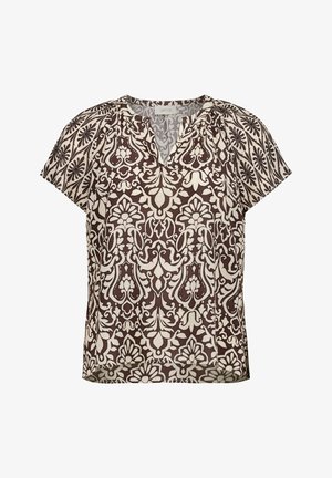 Cartoon, CARTOON MIT RÜSCHEN BLUSENSHIRT - Bluse - patch brown cream