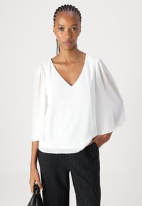 VILA VIMICADA V NECK - Bluse - cloud dancer