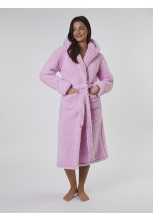Loungeable HOODED MIDAXI CHUNKY - Badjas - pink