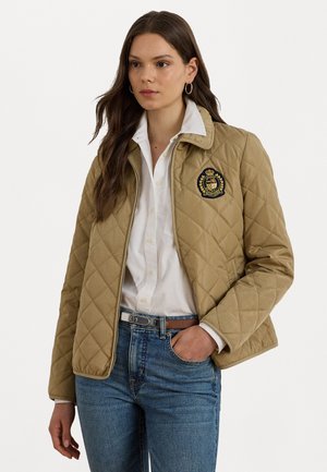 CREST PATCH DIAMOND QUILTED JACKET - Light jacket - beige