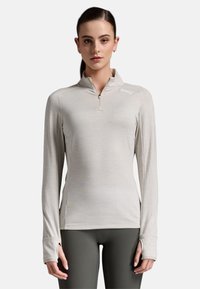 2XU IGNITION 1/4 ZIP - Langærmet T-shirt - moon white reflective