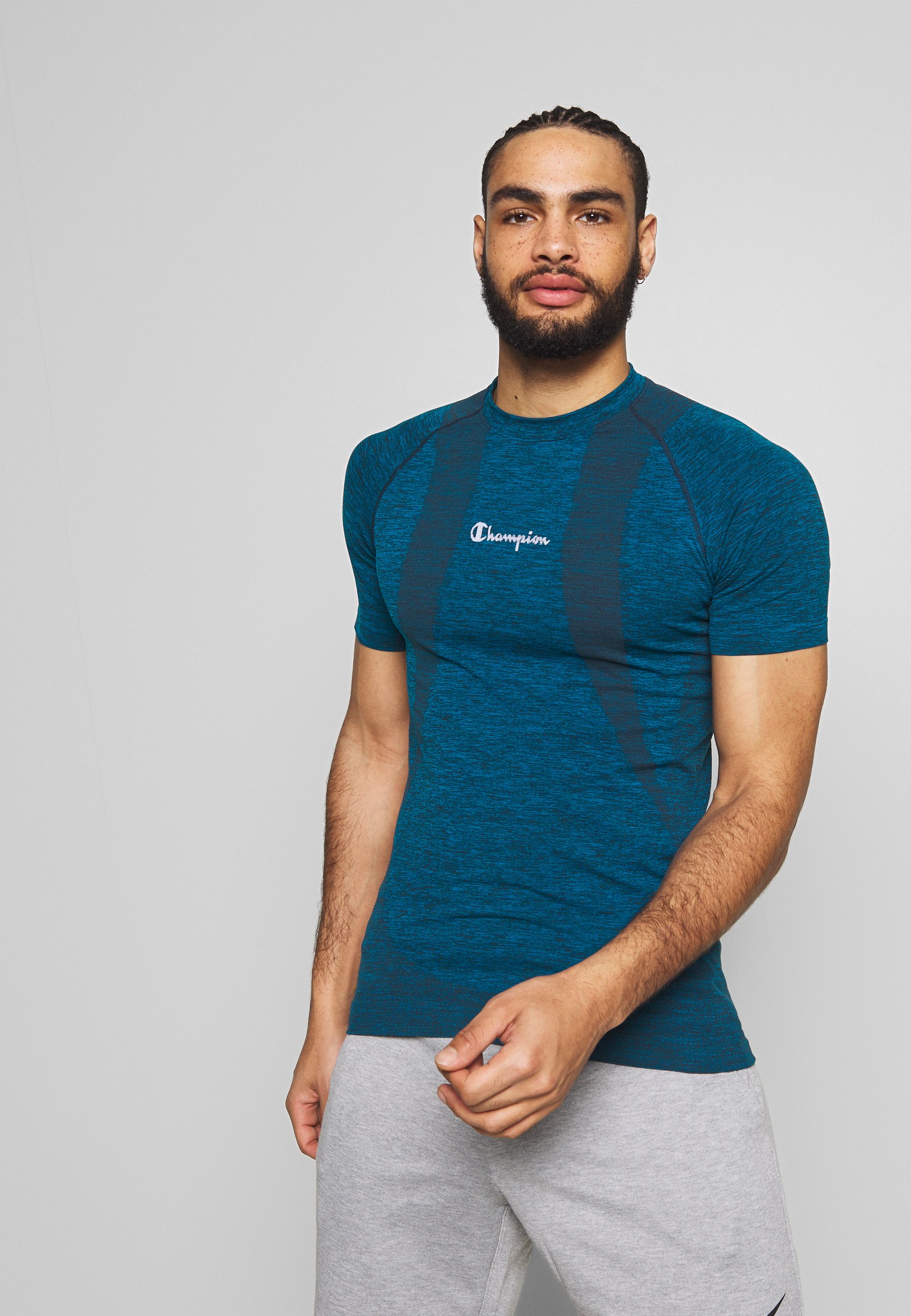 Champion SEAMLESS T shirts med print neon blueneonblå Champion SEAMLESS T shirts med print neon blueneonblå