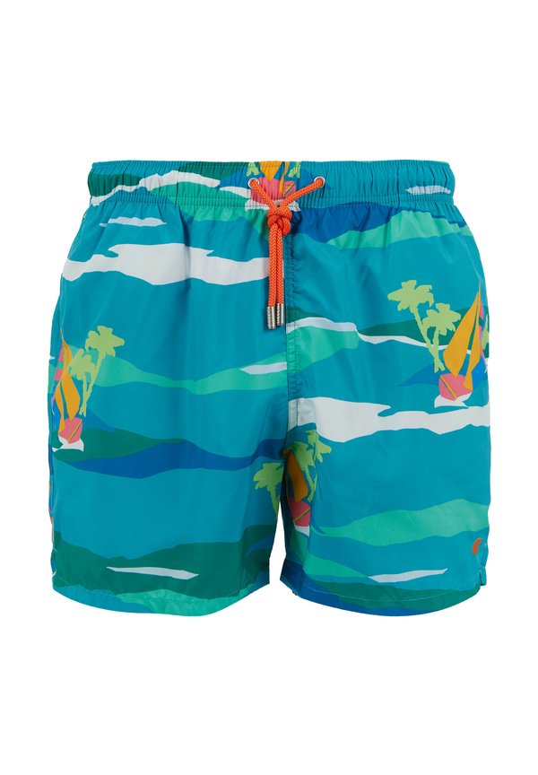 WITH SAILBOAT PATTERN - Badeshorts - verde