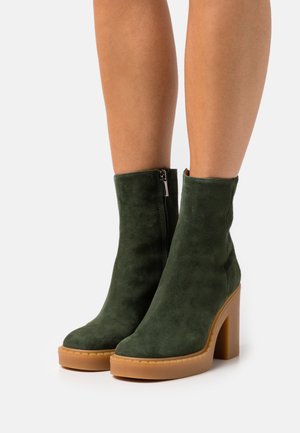 Platform ankle boots - verde