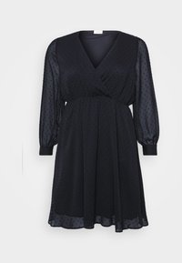 CARYELIS V NECK DOBBY DRESS - Vestido de dia - black