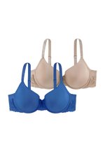 Sujetador Demi Para Mujer Dorina - Pack De 2, Con Aros, Copas Moldeadas Y Tirantes Ajustables, Encaje Floral Y Microfibra