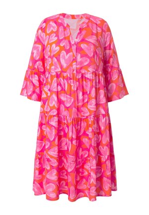 MIAMODA, MIDIKLEID, A-LINIE, HERZ-MUSTER, 3/4-ÄRMEL MIT VOLANT - Skjortekjole - pink