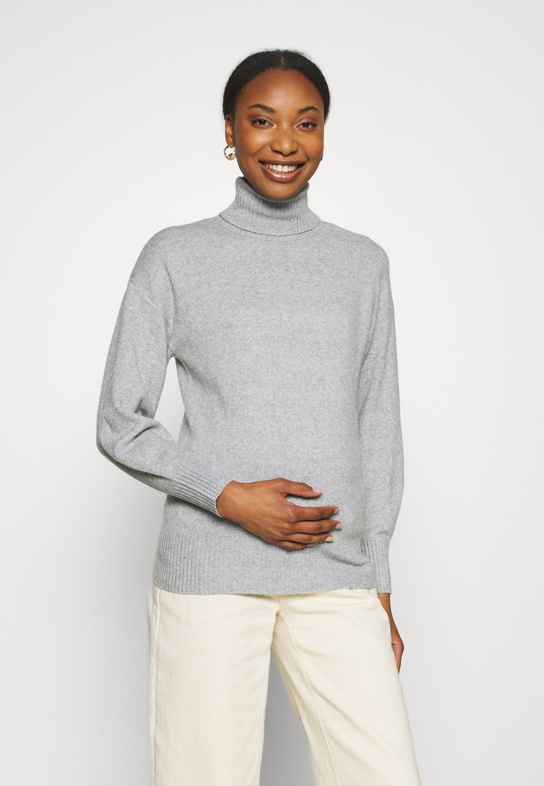 MAMA.LICIOUS Pcmcava Maternity Pullover - Women - Grey - Size L