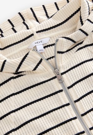 Next REGULAR FIT-TEXTURED WAFFLE ZIP THROUGH - Kardigan - black white