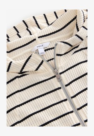 Next REGULAR FIT-TEXTURED WAFFLE ZIP THROUGH - Kardiganas - black white