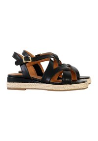 Divine Factory SANDALES COMPENSÉES À BRIDE  - Espadrillas - noir