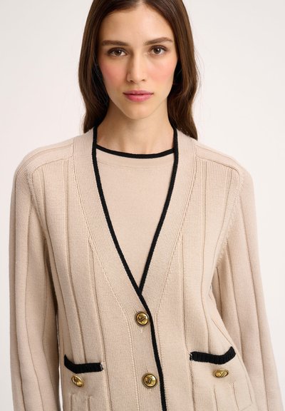 Luisa Spagnoli MOZIONE - Cardigan - beige nero