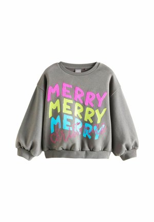 Next Bluză de molton - charcoal grey merry christmas sequin