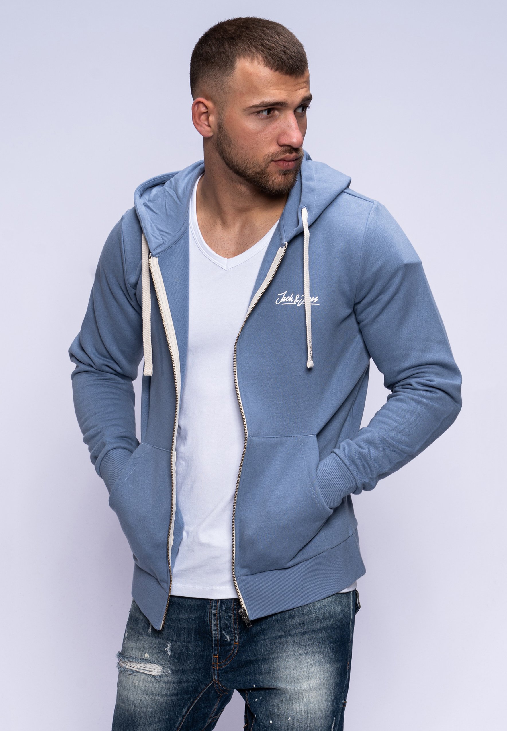 Jack & Jones HAVOS Sweatjacke infinityhellblau Jack & Jones HAVOS Sweatjacke infinityhellblau