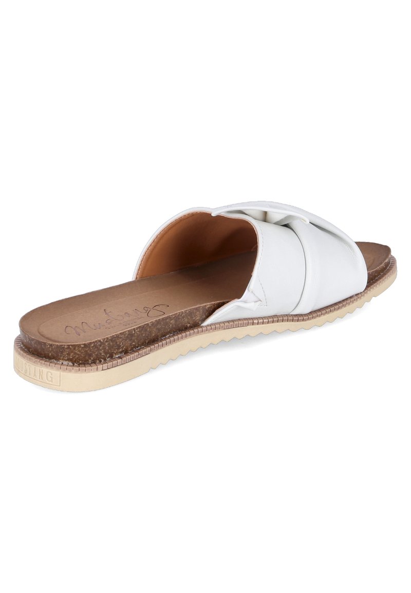 Damen Flache Pantoletten | Mustang Pantolette flach wwiß/weiß - FH09509 Damen Flache Pantoletten | Mustang Pantolette flach wwiß/weiß - FH09509