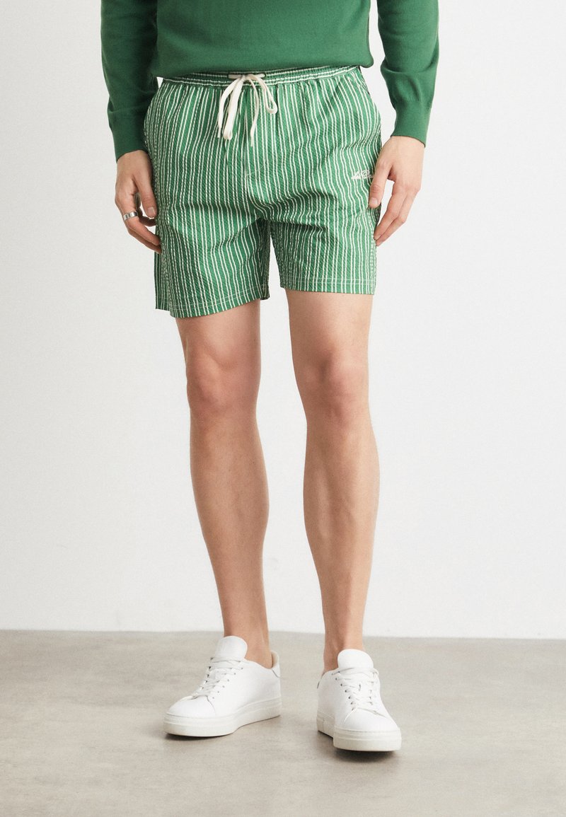 Les Deux STAN STRIPE SWIM - Šortky - vintage green/light ivory
