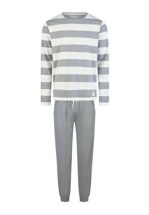 SET  - Nattplagg set - gray white striped