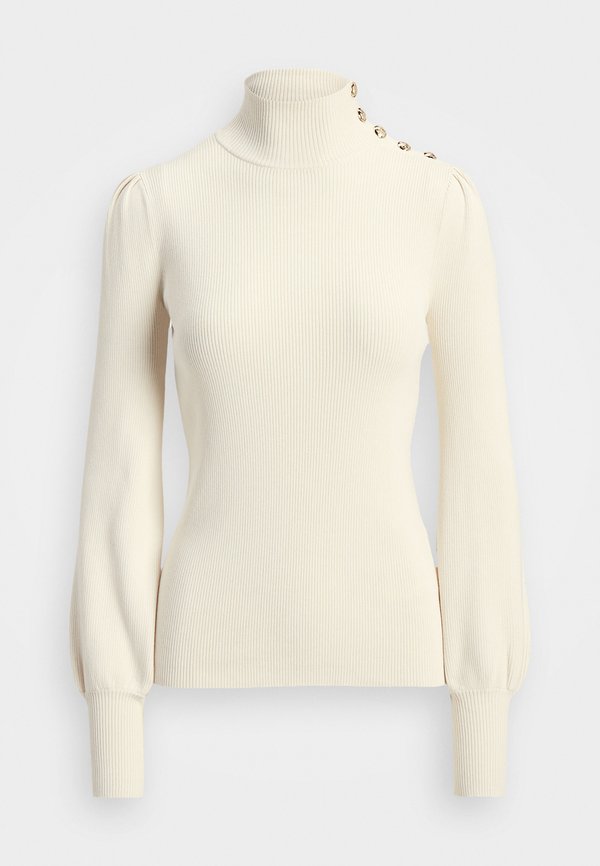 BUTTON TRIM MOCKNECK JUMPER - Jumper - mascarpone cream3