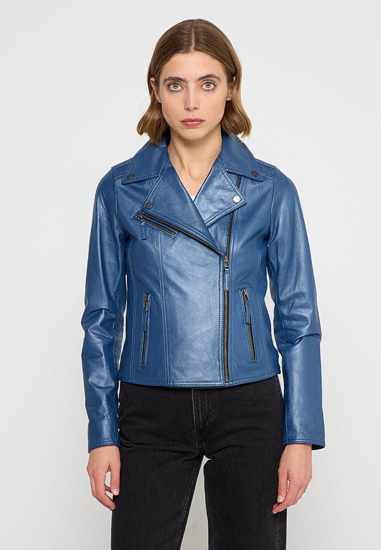 Oakwood Leren jas blauw