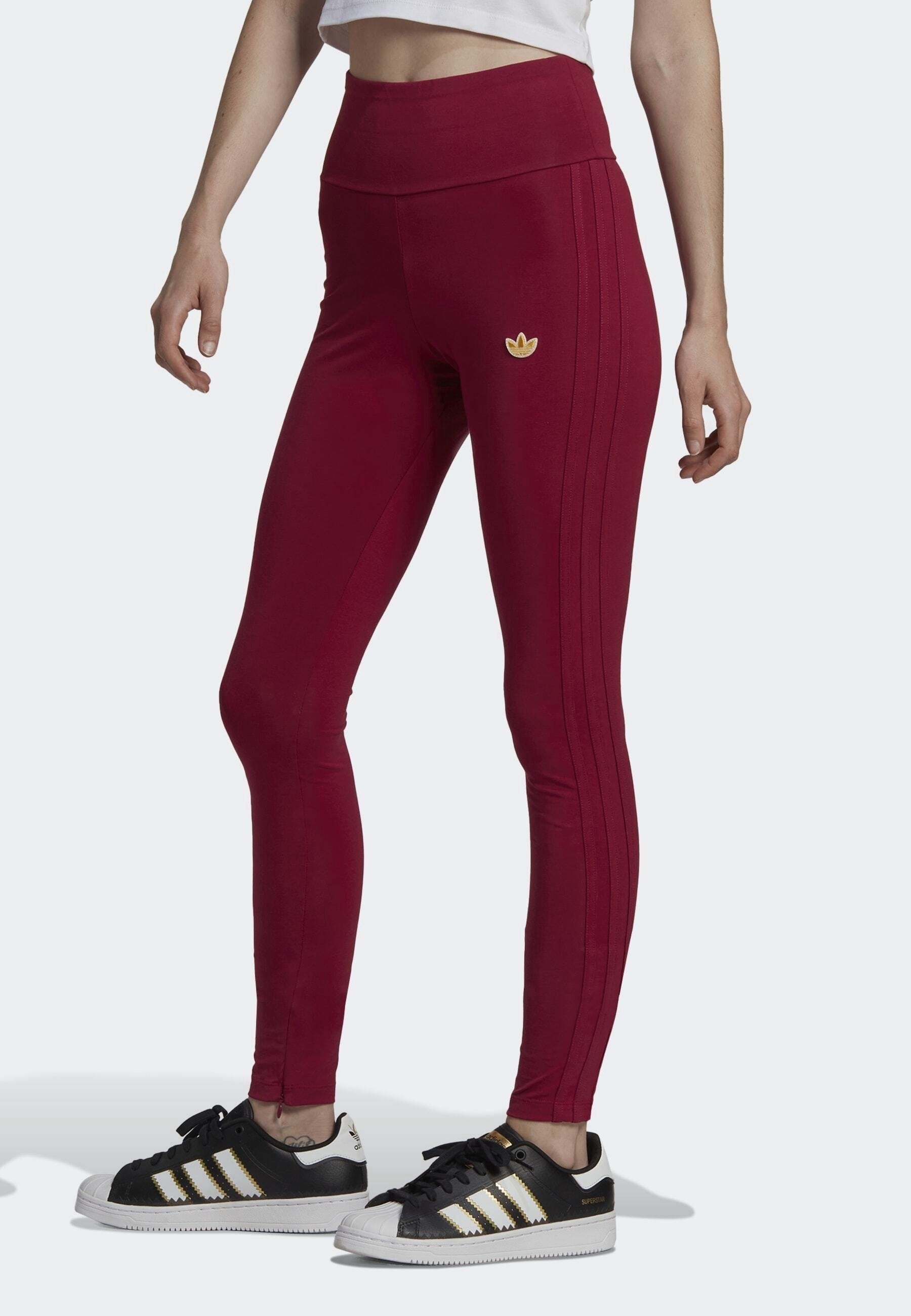 adidas Originals Leggings Trousers dark red (Pre-owned