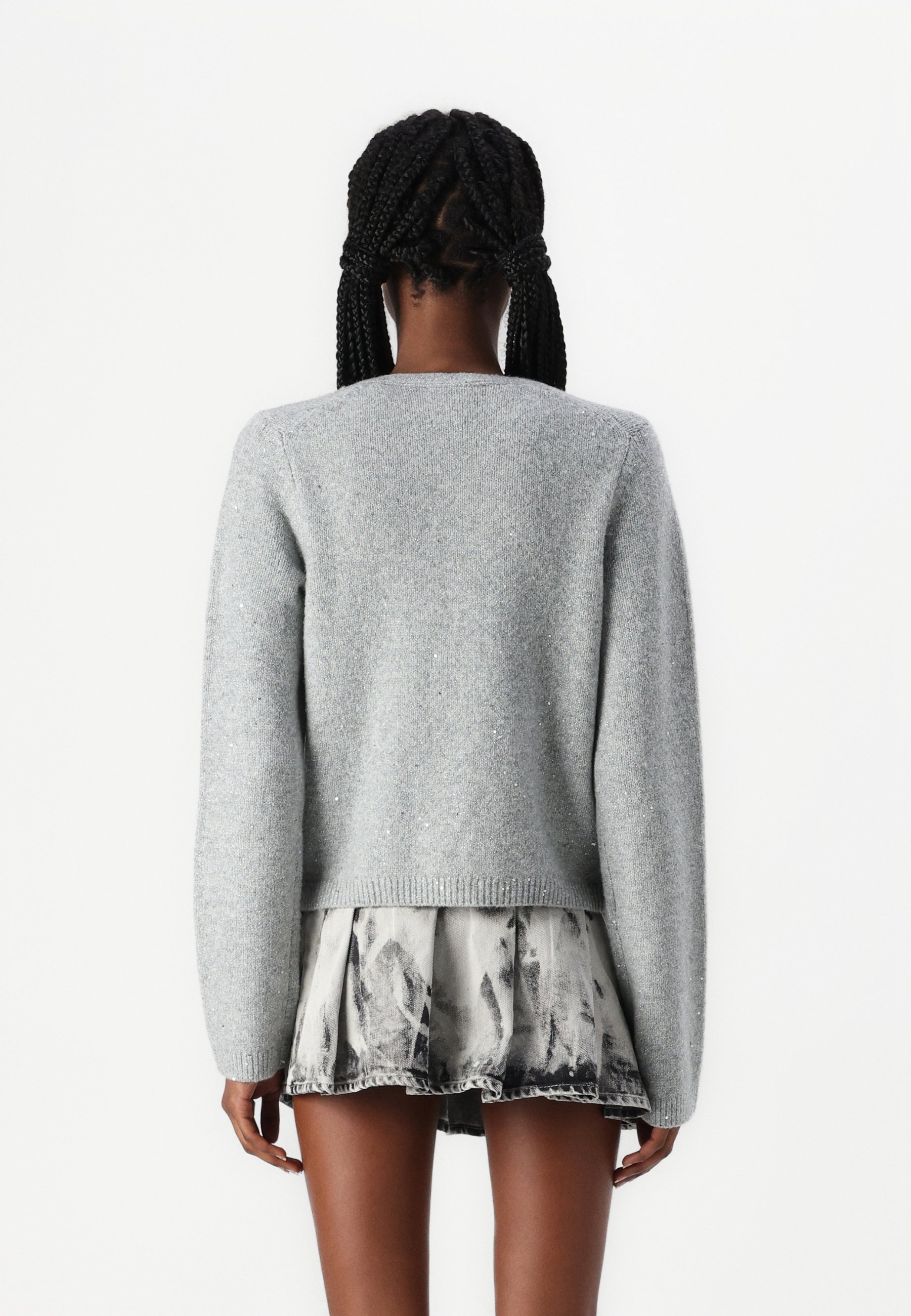 Abercrombie & Fitch Lurex Tie-Front Cardigan - Cardigan - grey