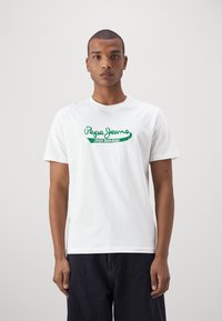 Pepe Jeans CLAUDE - Apdrukāts T-krekls - off white