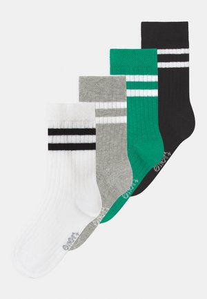 STRIPES 4 PACK - Chaussettes - white/black/green/grey