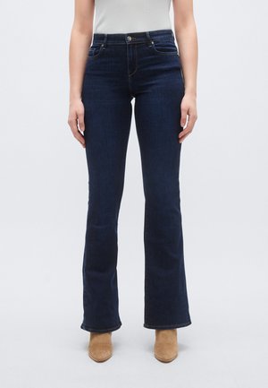 ONLLUSH RETRO - Flared Jeans - dark blue denim