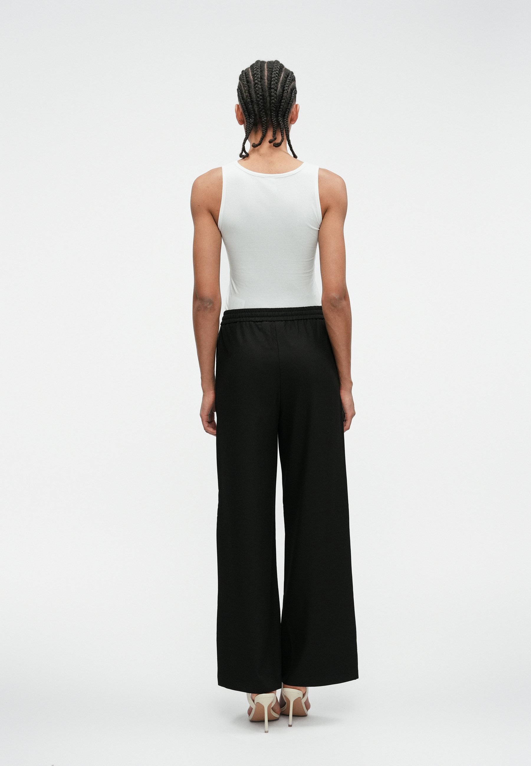 Pantaloni Donna PIECES Pcmolly Noos – A Coste, Vita Elasticizzata, Gamba Larga, Morbidi E Leggeri