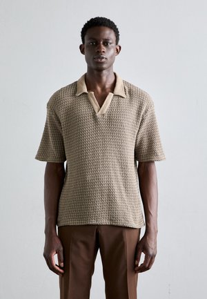 PELE TEXTURE LOSANGE - Polo - taupe/drybrown
