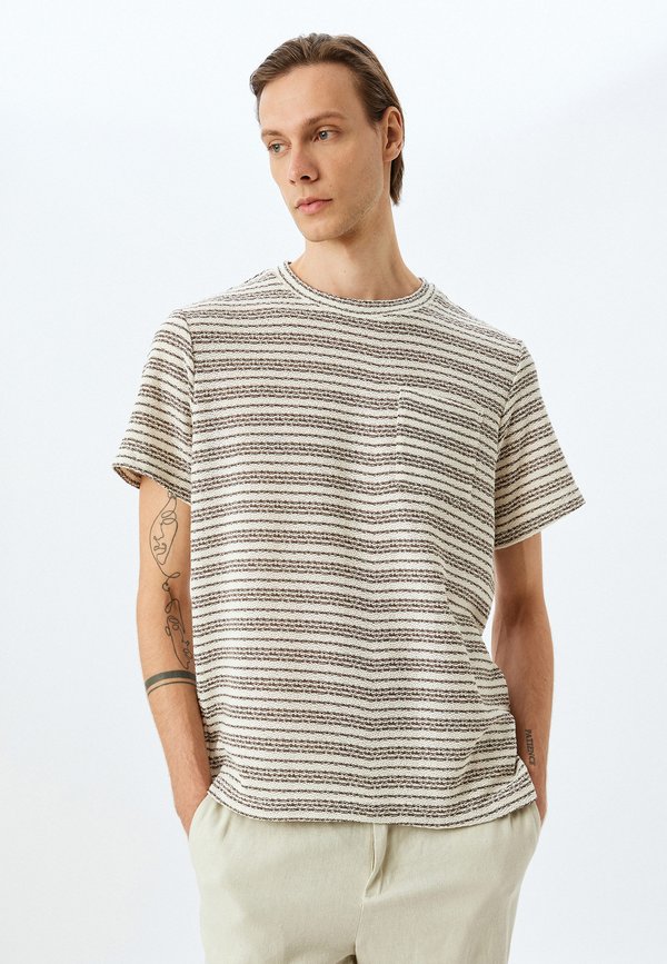 STRIPED - T-Shirt print - beige