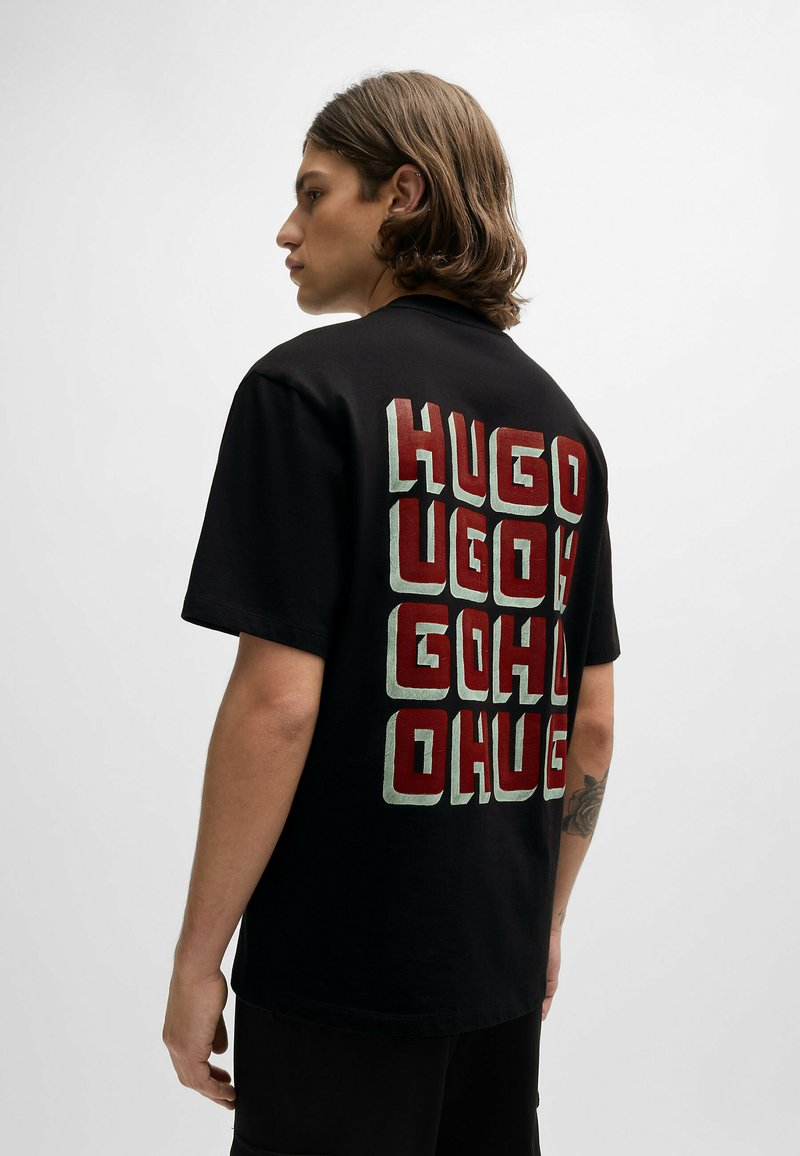 HUGO DIQITEE - T-shirt con stampa - black one