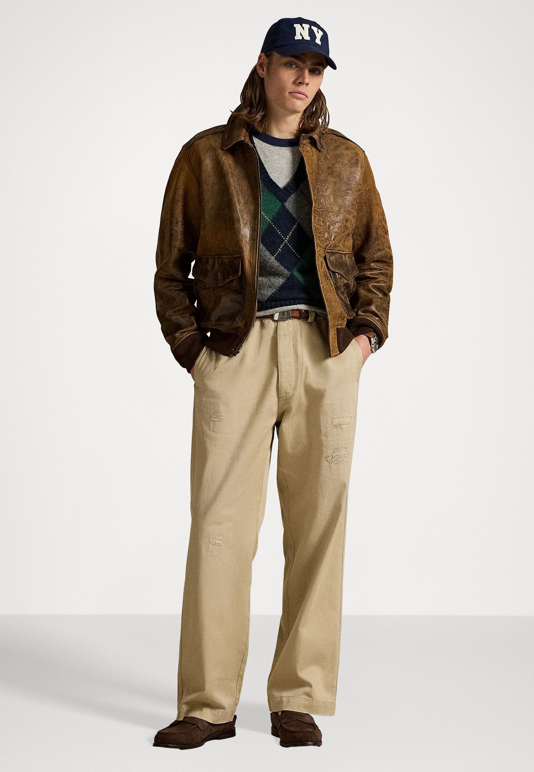 ジャケット・アウター Polo club leather flight jacket Polo Ralph Lauren LEATHER FLIGHT JACKET - Leather jacket - hunter