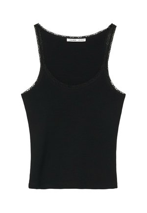 PULL&BEAR, LACE DETAIL - TANK TOP - Débardeur - black