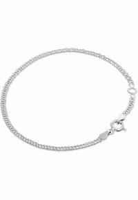 Bracciale in argento con design intrecciato, chiusura a conchiglia e superficie liscia, caratterizzato da una forma minimalista e simmetrica.