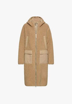 camel active, TEDDYMANTEL MIT 2-WEGE REISSVERSCHLUSS - Vinterfrakke - sand