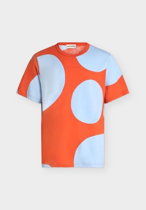 Marimekko, VIHNE KLAAVA - Μπλουζάκι με στάμπα - red/light blue